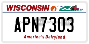 APN7303  license plate in WI