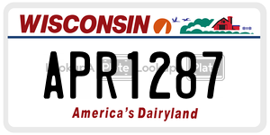 APR1287  license plate in WI