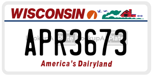 APR3673  license plate in WI