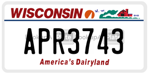 APR3743  license plate in WI