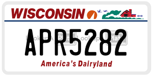 APR5282  license plate in WI
