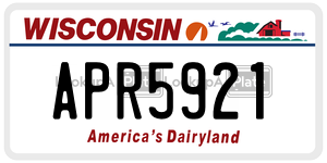 APR5921  license plate in WI