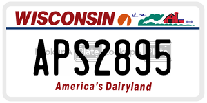 APS2895  license plate in WI