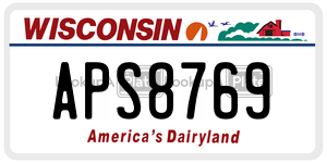 APS8769  license plate in WI