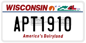 APT1910  license plate in WI
