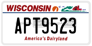 APT9523  license plate in WI
