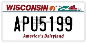 APU5199  license plate in WI
