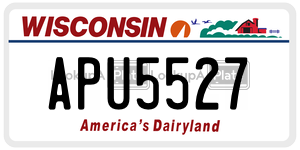 APU5527  license plate in WI