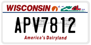 APV7812  license plate in WI