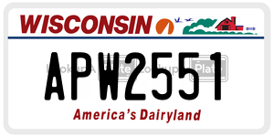 APW2551  license plate in WI
