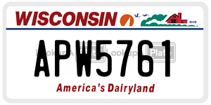 APW5761 license plate in Wisconsin