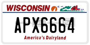 APX6664  license plate in WI