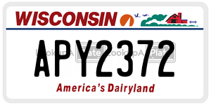 APY2372  license plate in WI