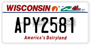 APY2581  license plate in WI