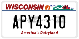 APY4310  license plate in WI