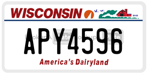 APY4596  license plate in WI