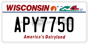 APY7750  license plate in WI