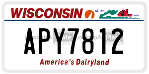APY7812  license plate in WI