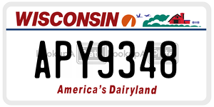 APY9348  license plate in WI