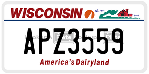 APZ3559 license plate in Wisconsin