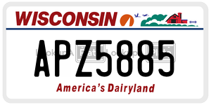 APZ5885  license plate in WI
