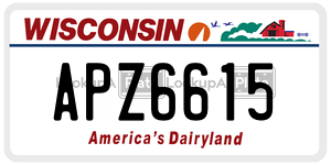APZ6615 license plate in Wisconsin