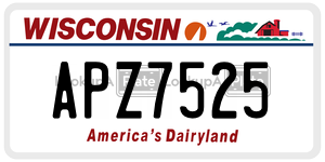 APZ7525  license plate in WI