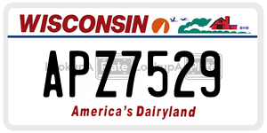APZ7529  license plate in WI