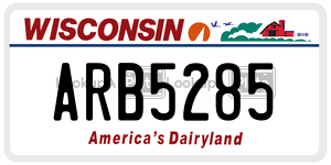 ARB5285  license plate in WI