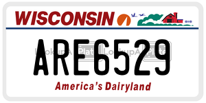 ARE6529  license plate in WI