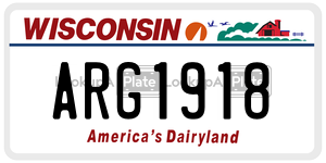 ARG1918  license plate in WI