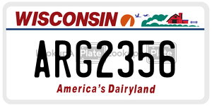 ARG2356  license plate in WI