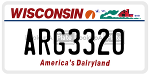 ARG3320  license plate in WI