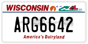 ARG6642  license plate in WI