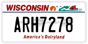 ARH7278  license plate in WI