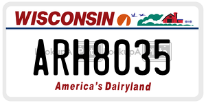 ARH8035  license plate in WI