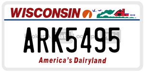 ARK5495  license plate in WI