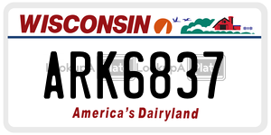 ARK6837  license plate in WI