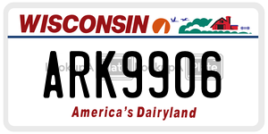 ARK9906  license plate in WI