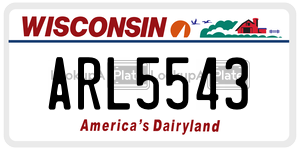 ARL5543  license plate in WI