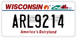 ARL9214  license plate in WI