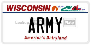 ARMY  license plate in WI