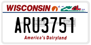 ARU3751  license plate in WI