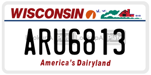 ARU6813  license plate in WI