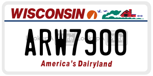 ARW7900 license plate in Wisconsin