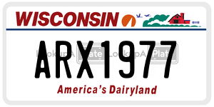 ARX1977  license plate in WI