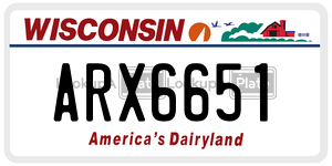 ARX6651  license plate in WI