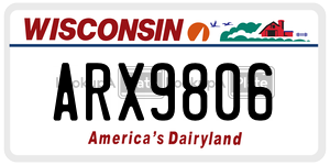 ARX9806  license plate in WI