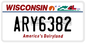 ARY6382  license plate in WI