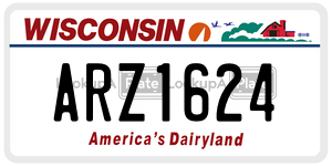 ARZ1624 license plate in Wisconsin
